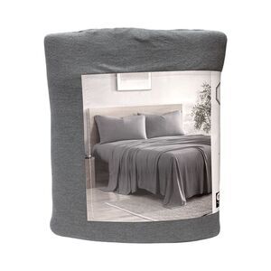 Hudson & Main 4-Piece Wrinkle Resistant, Super Soft, Jersey Sheet Set - Grey